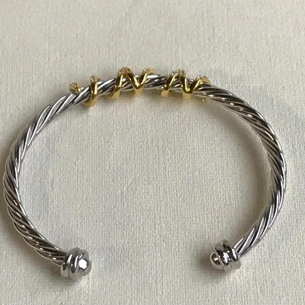 David Yurman Two-Tone X Bracelet - Picture 7 of 7